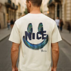 off white smiley rubber printed t shirt